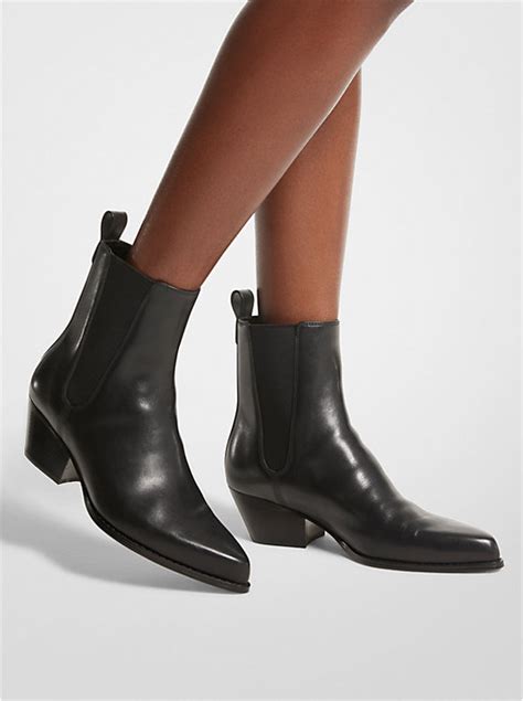 michael kors kinlee boot|Kinlee Leather Ankle Boot .